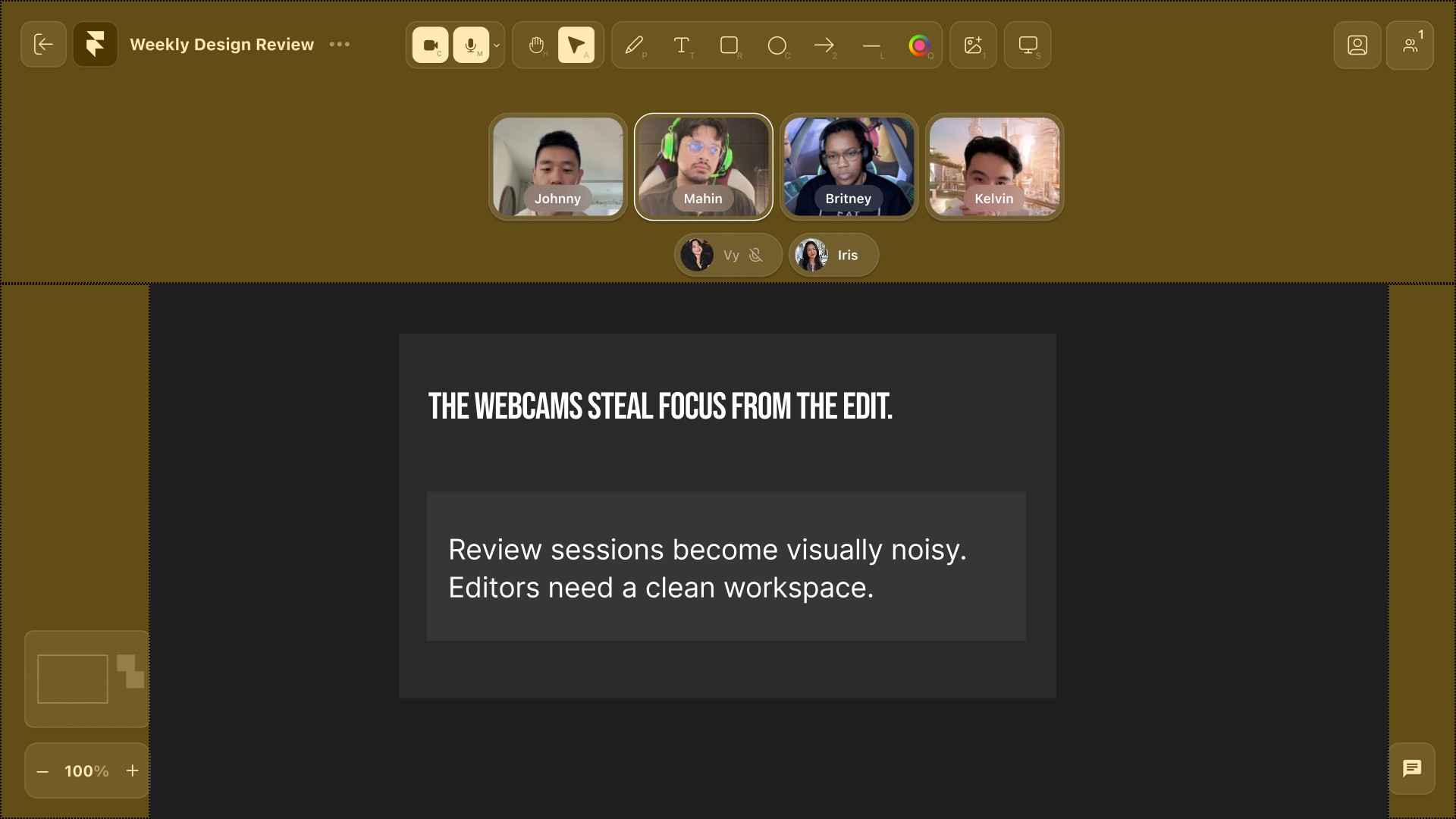 The original top-anchored webcam layout